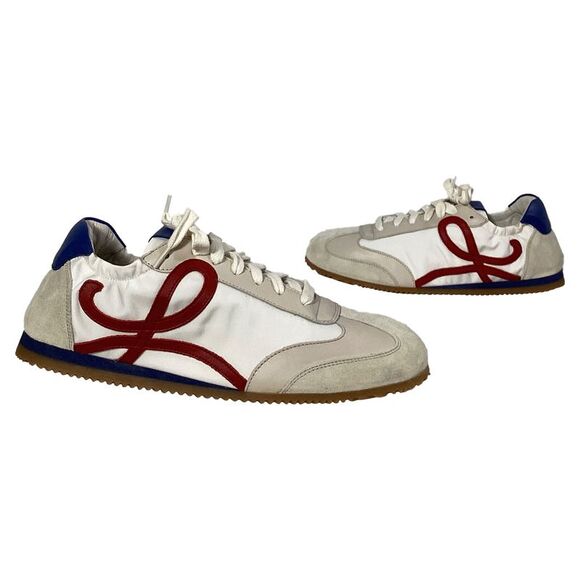 Loewe Ballet Runner Sneakers in White Nylon and Suede - Picture 8 of 10